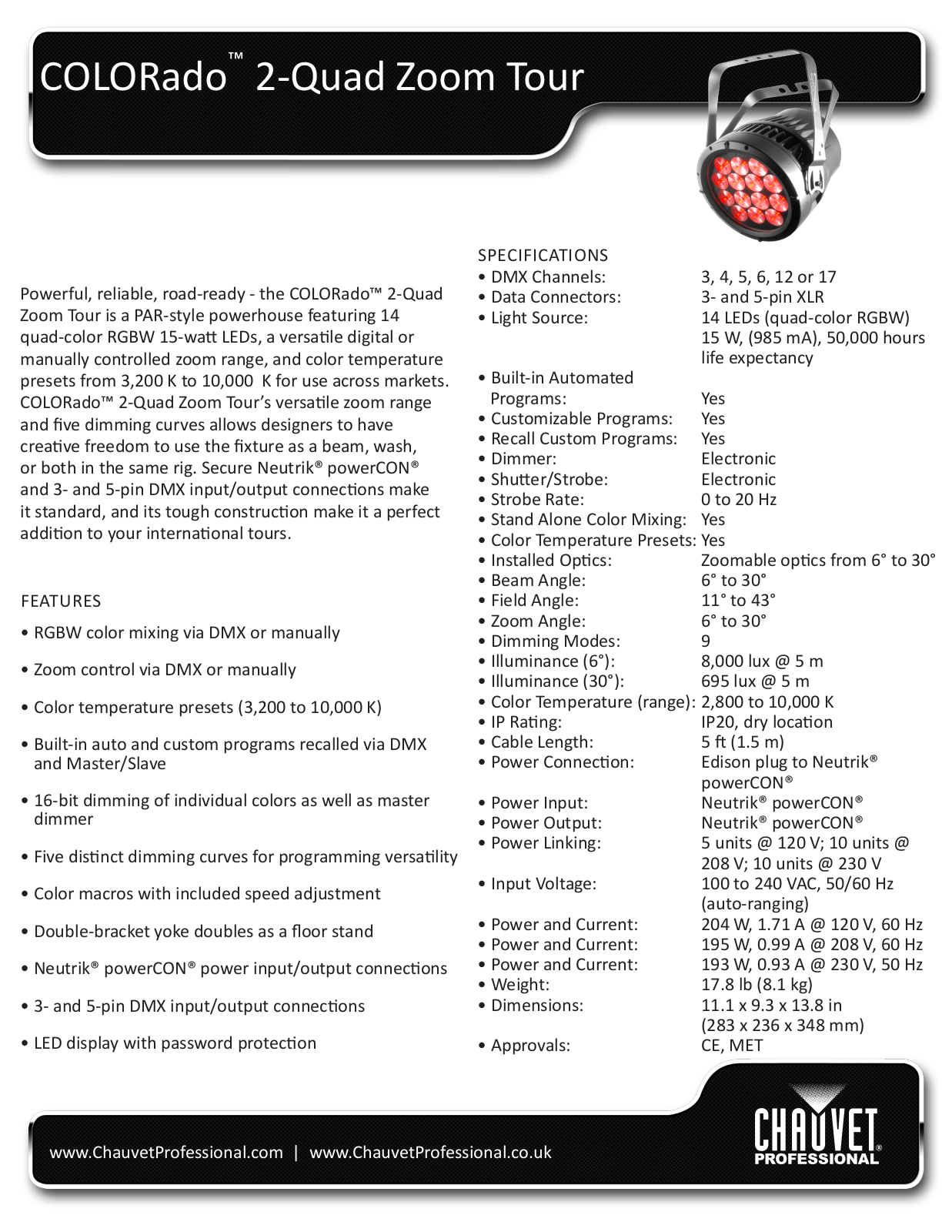 Chauvet COLORado User Manual