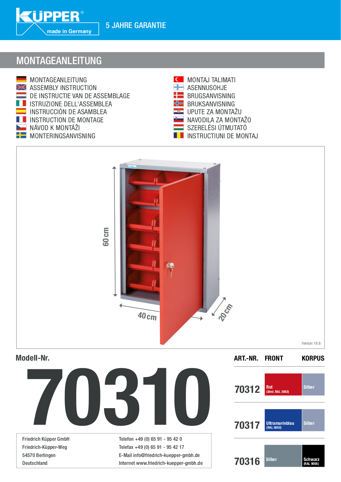 Kuepper Hängeschrank Montageanleitung