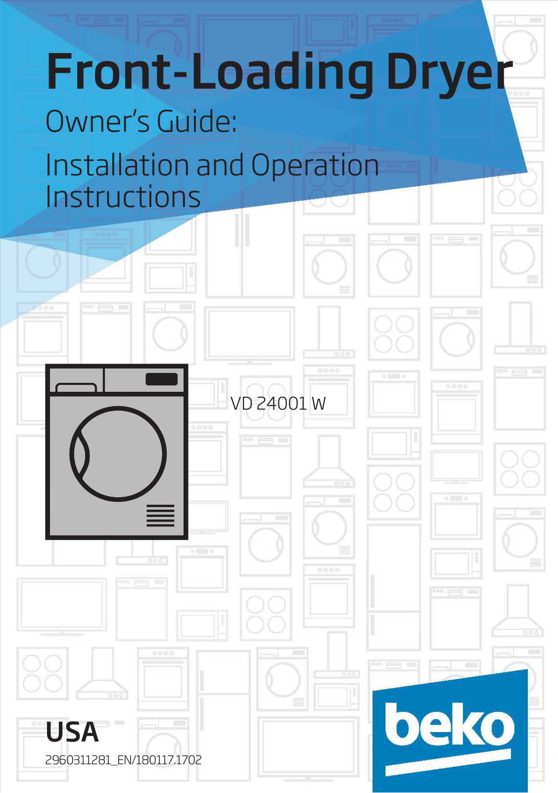 Beko VD 24001 W Installation and Operation Instruction