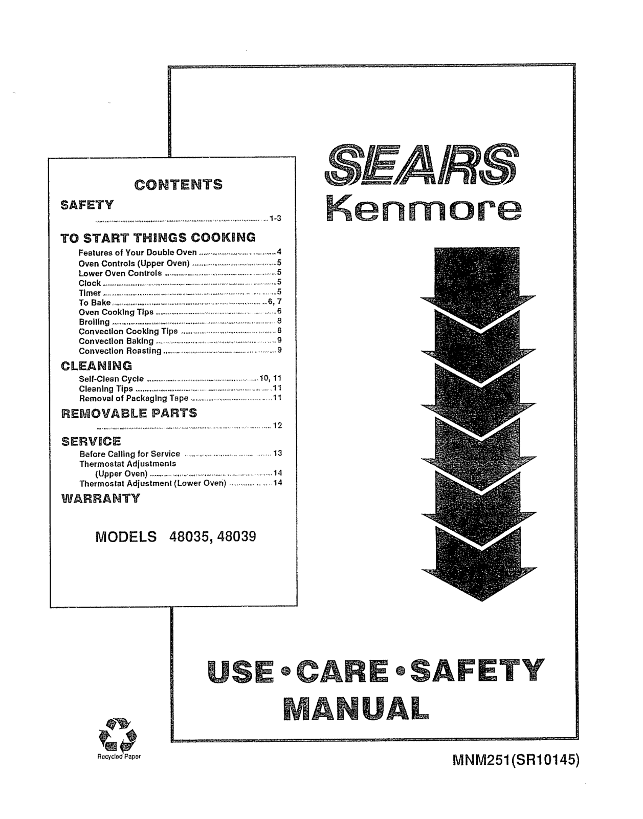 Kenmore 9114803591, 9114803592, 9114803992, 9114803993, 3644803992 Owner’s Manual