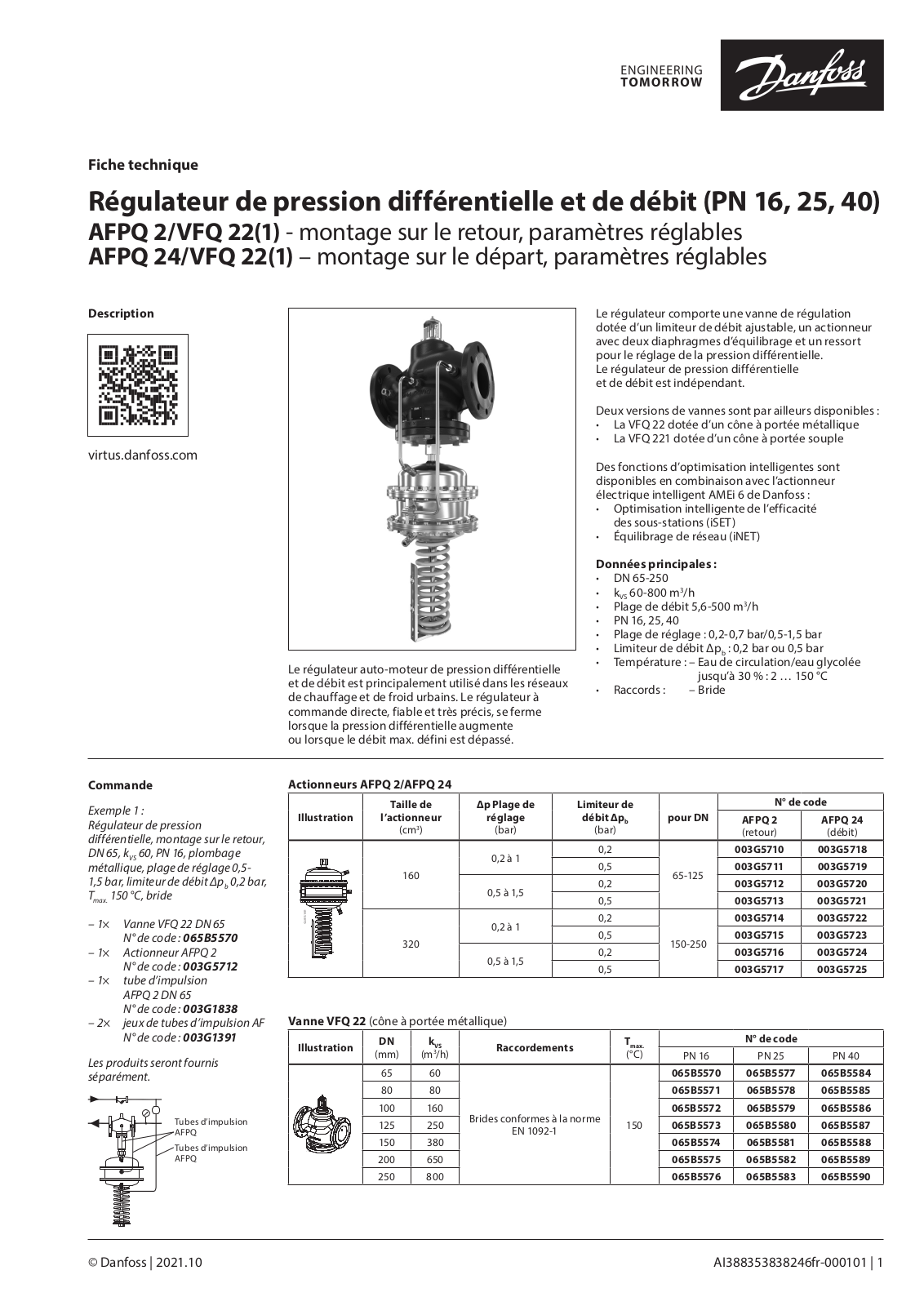 Danfoss AFPQ 2/VFQ 22, AFPQ 2/VFQ 221, AFPQ 24/VFQ 22, AFPQ 24/VFQ 221 Data sheet