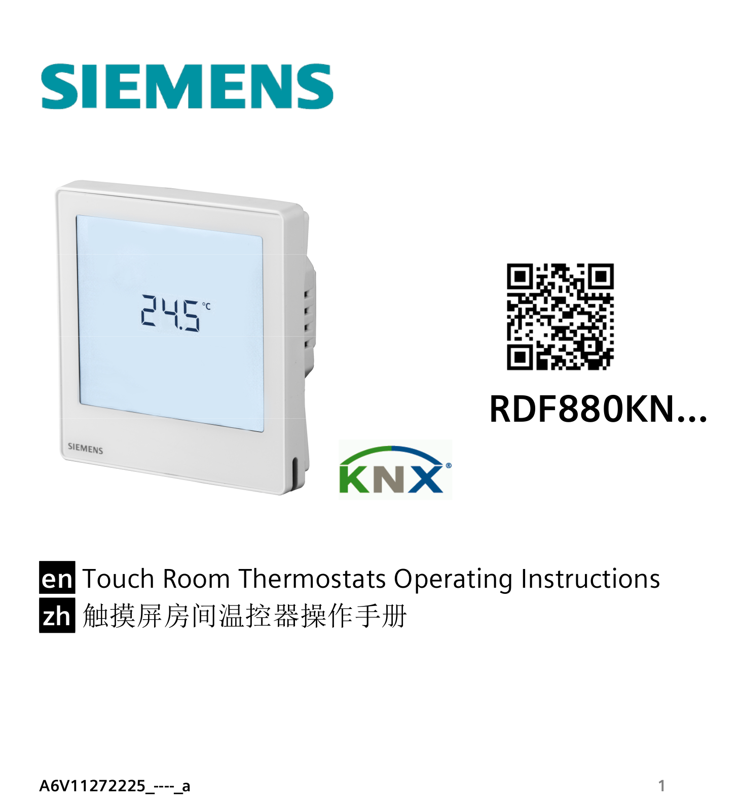 Siemens RDF880KN Series, RDF880KN/NF Operating Instructions Manual