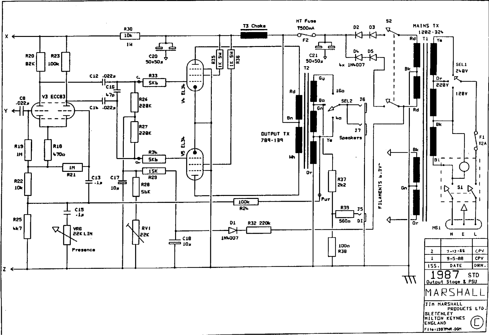 Marshall 1987std schematic