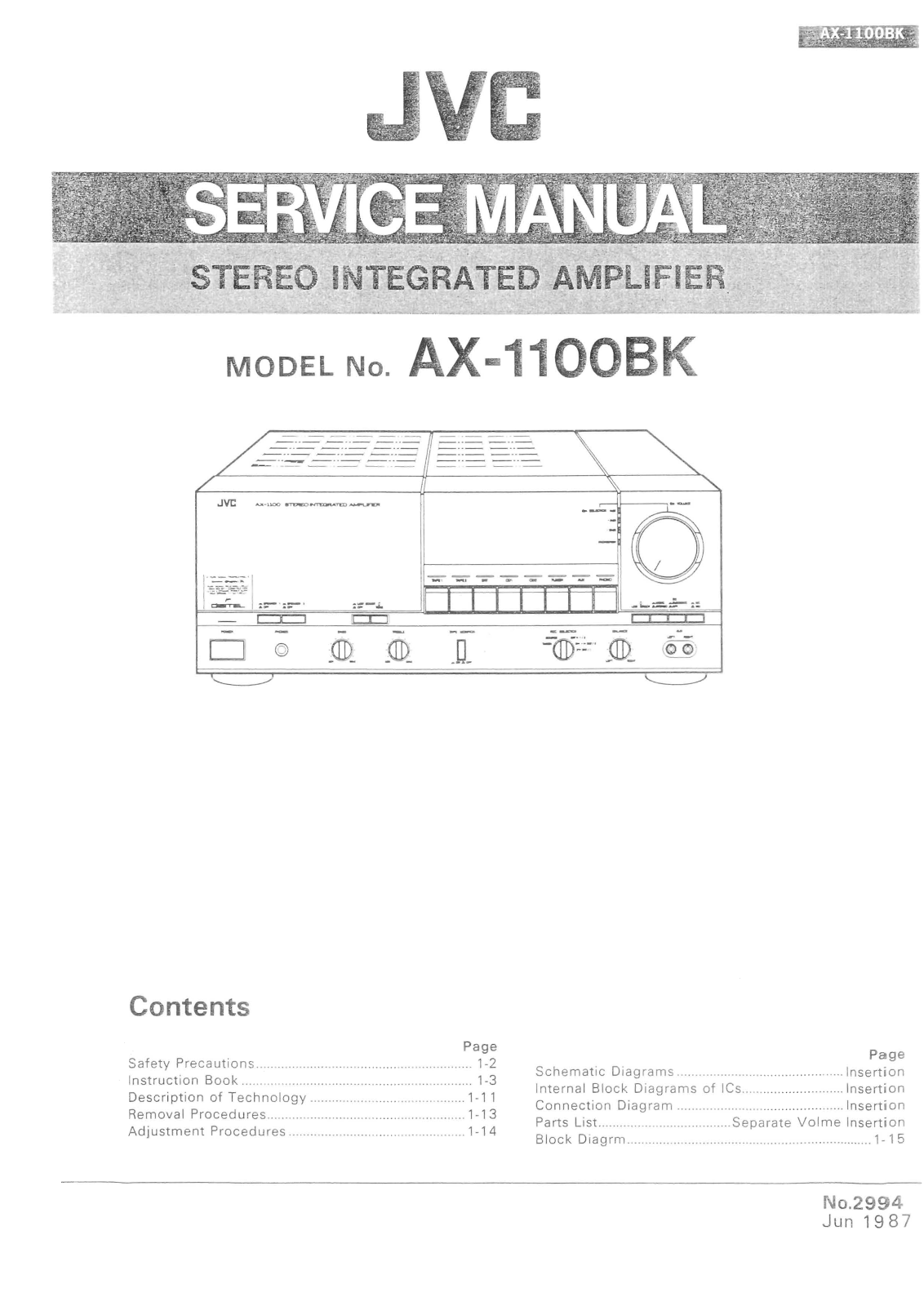 Jvc A-X1100BK Owners Manual