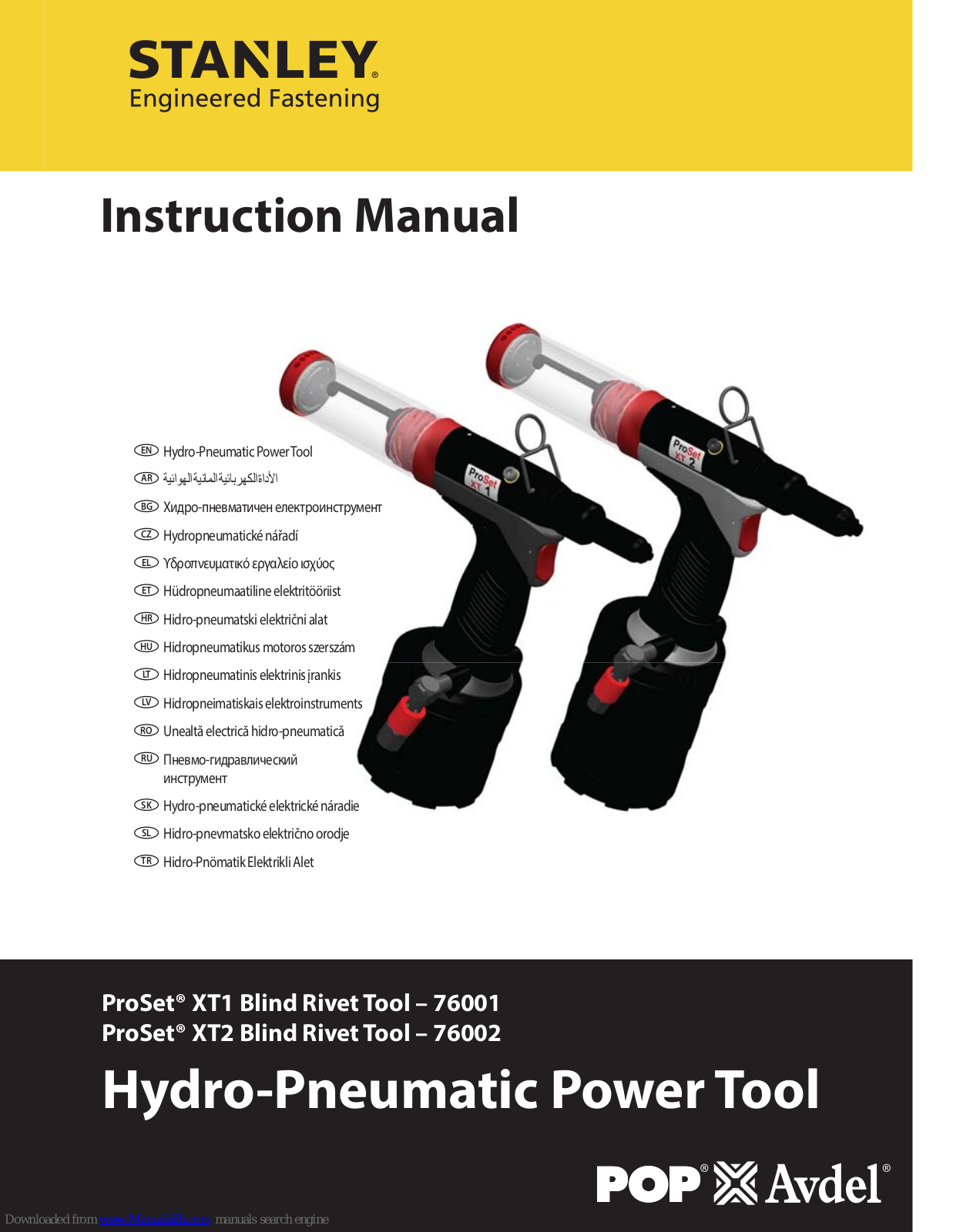 Stanley 76001, ProSet XT1, 76002, ProSet XT2 Instruction Manual