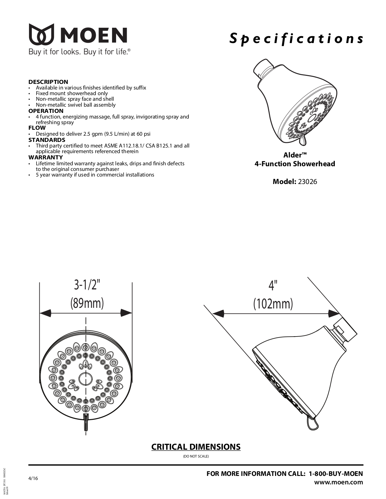 Moen MOE8902 Specifications - ManualMachine.com