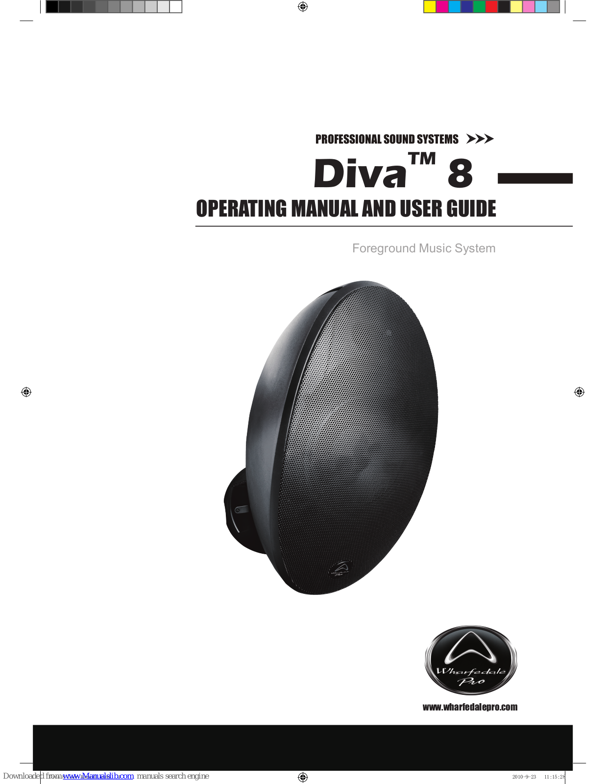 Wharfedale Pro Diva 8 Operating Manual And User Manual