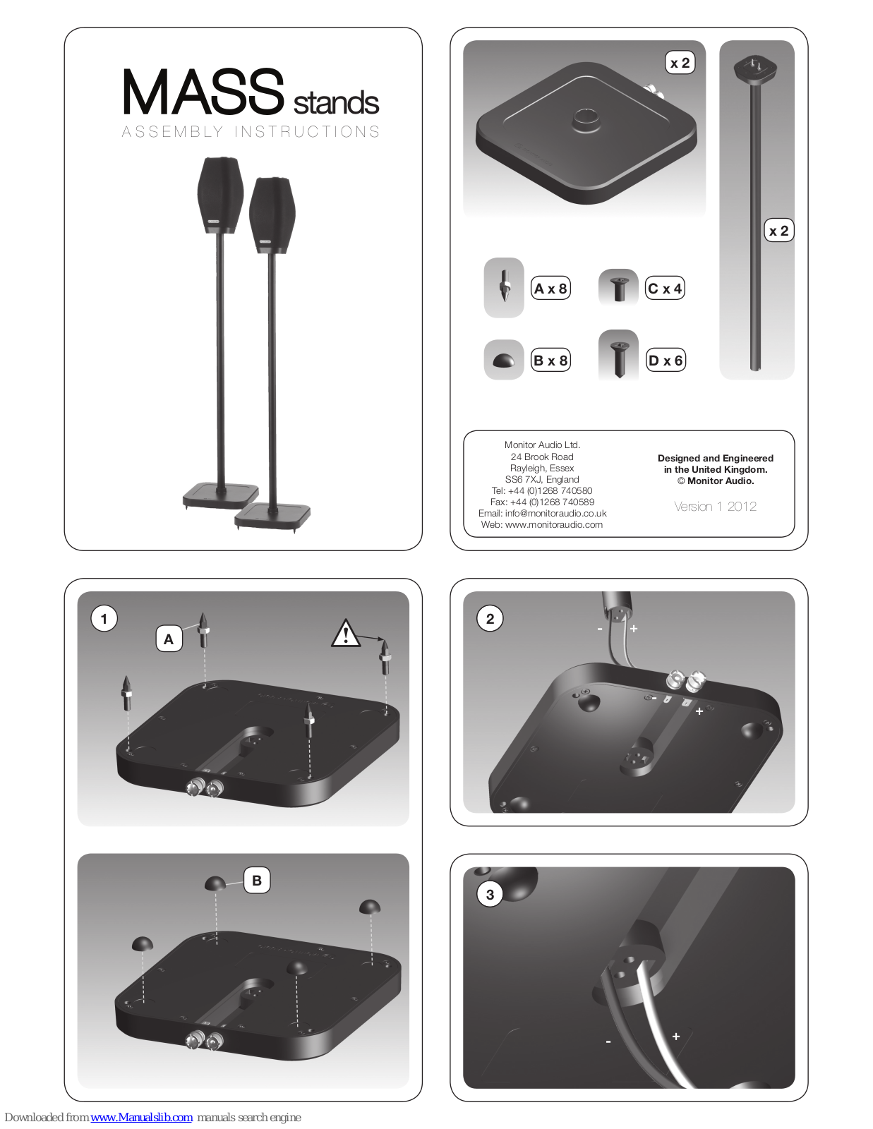 Monitor Audio MASS Assembly Instructions Manual - ManualMachine.com