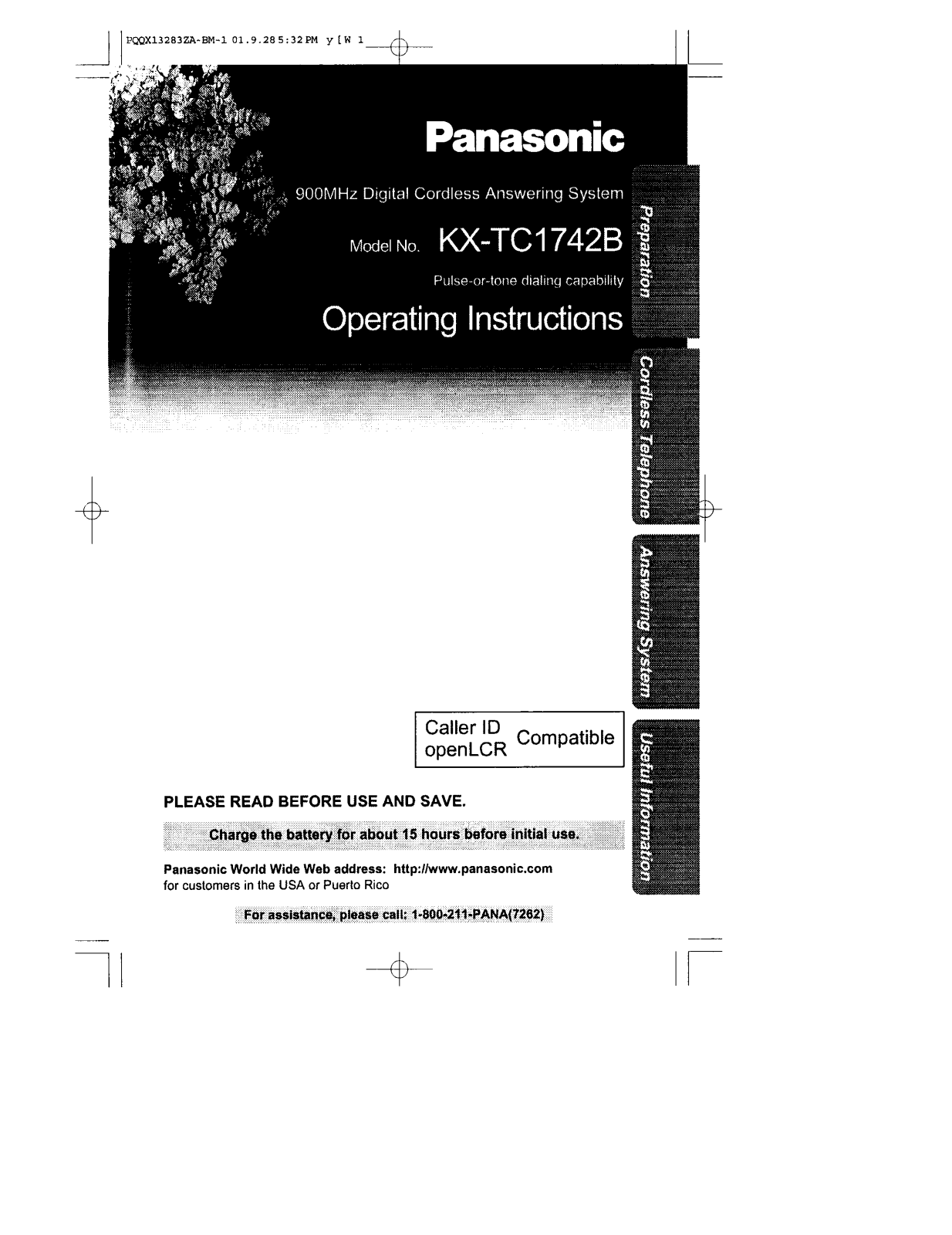 Panasonic kx-tc1742 Operation Manual