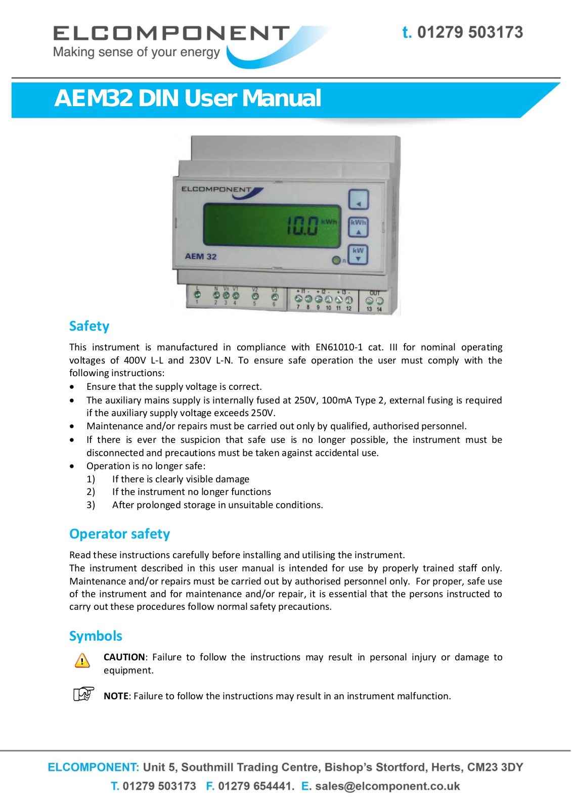 Elcomponent AEM32 User Manual