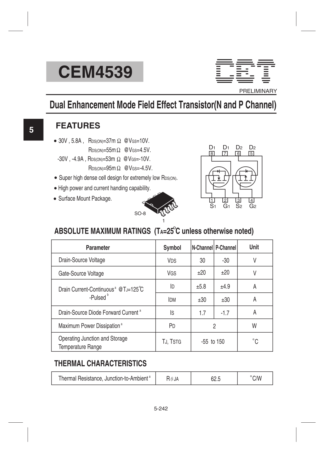 CET CEM4539 Datasheet