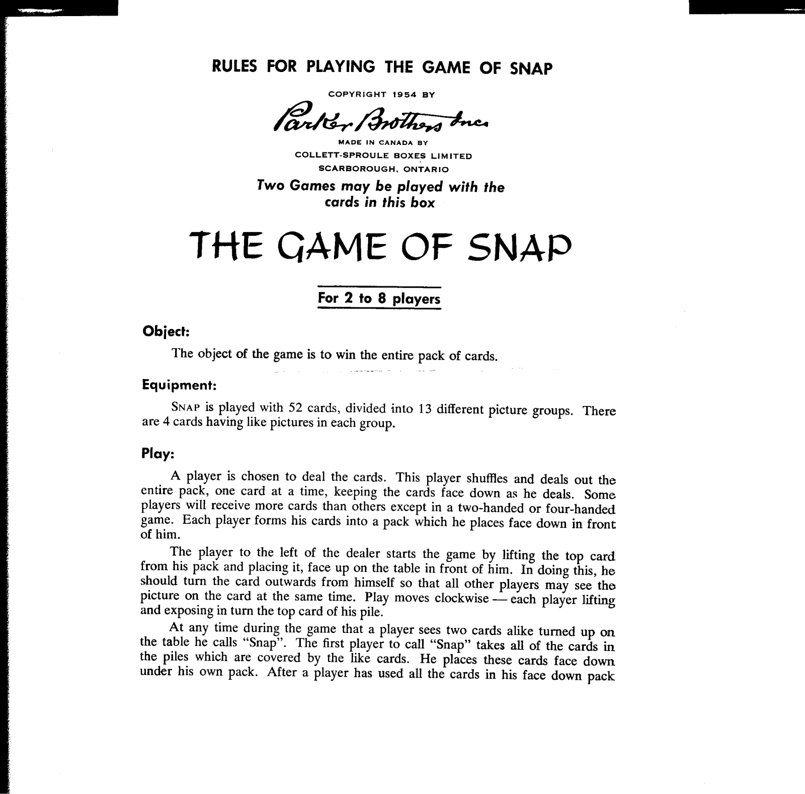 Hasbro SNAP User Manual