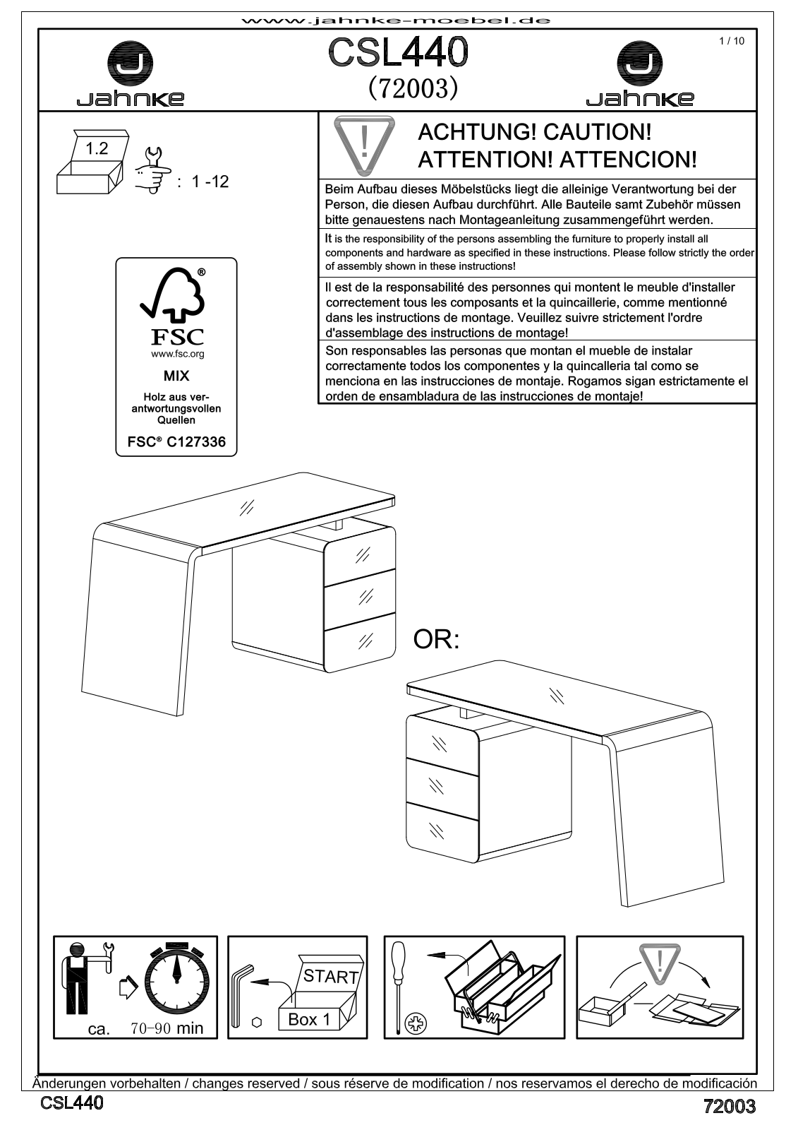 Jahnke CSL 440 Assembly instructions