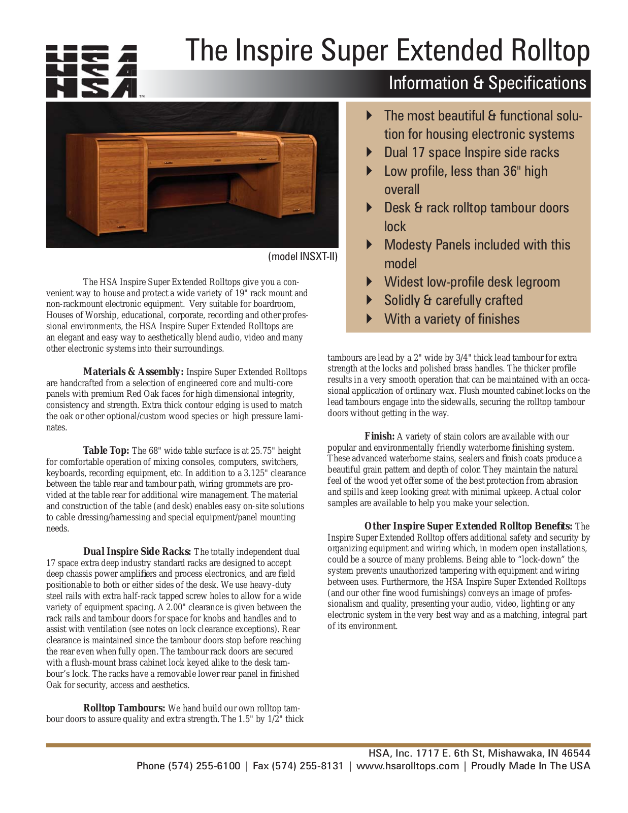 HSA INSXT-II Data Sheet - ManualMachine.com