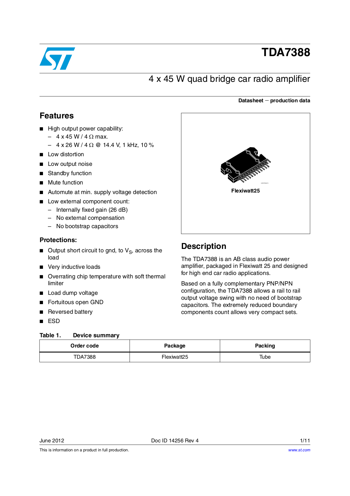 ST TDA7388 User Manual