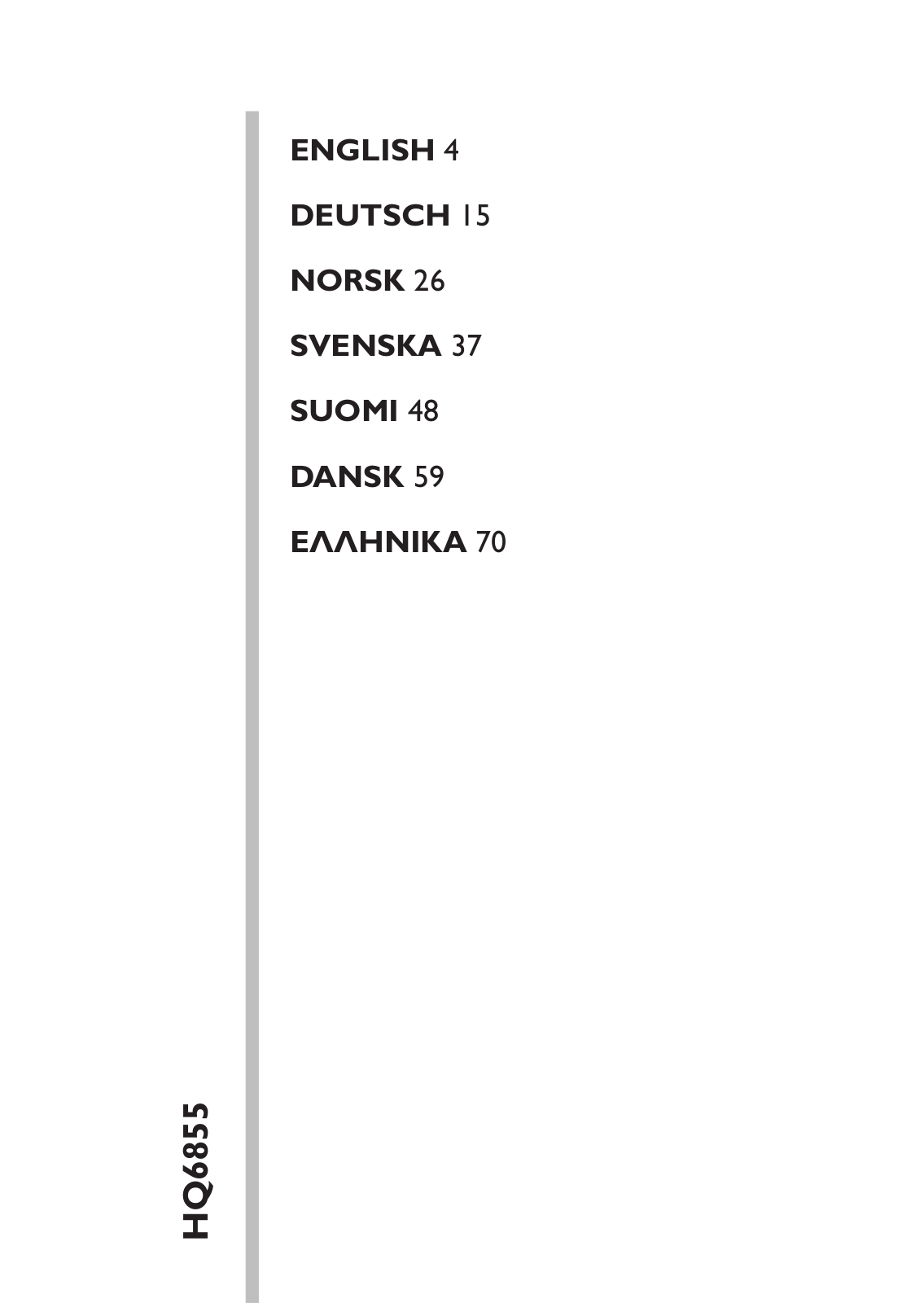 Philips HQ6855/33, HQ6855/16 User Manual