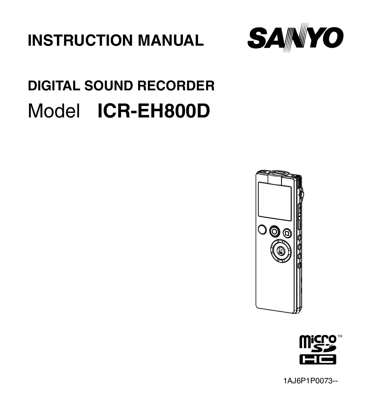 Sanyo ICR-EH800D Installation  Manual