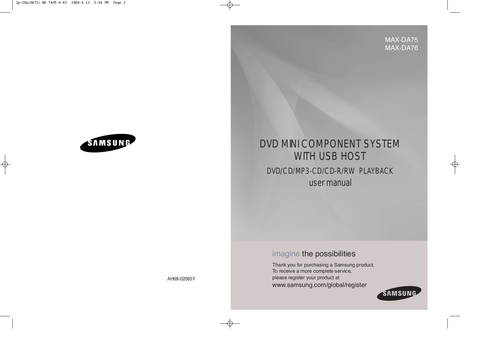 Samsung MAX-DA75T, MAX-DA75 User Manual