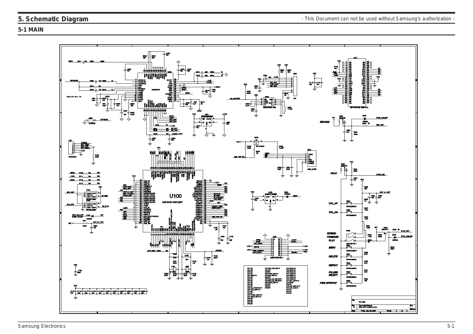 SAMSUNG VY-H350 Schematic Diagram