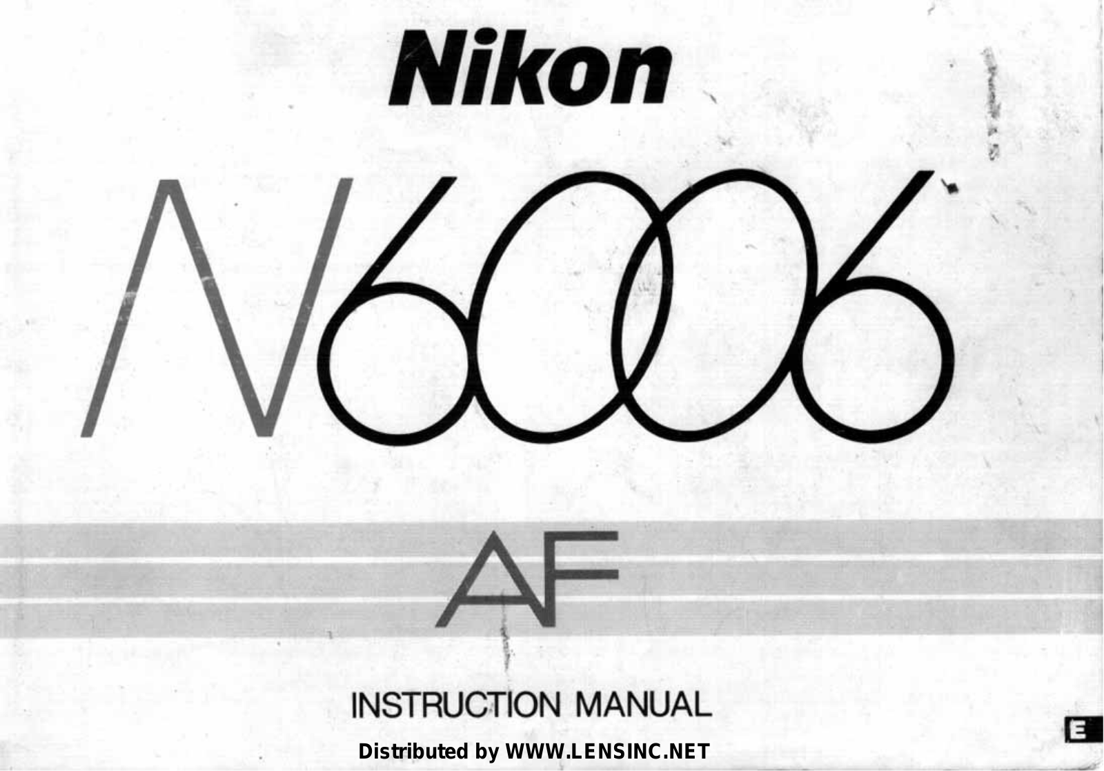 Nikon N6006 AF Operating Instructions