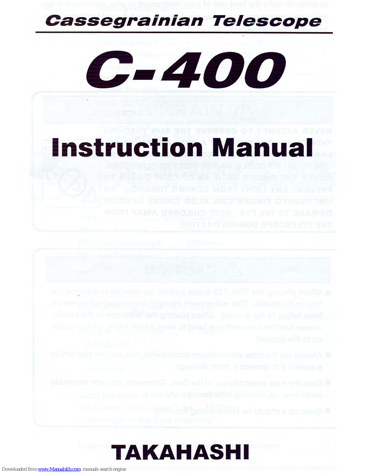 Takahashi C-400 Instruction Manual