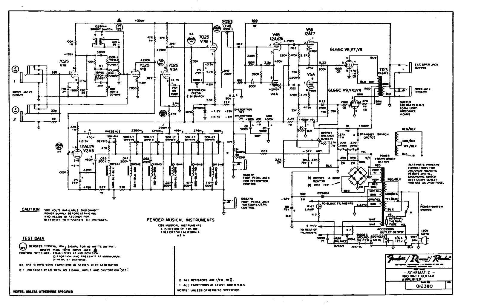 Fender Super-Twin-180W Schematic