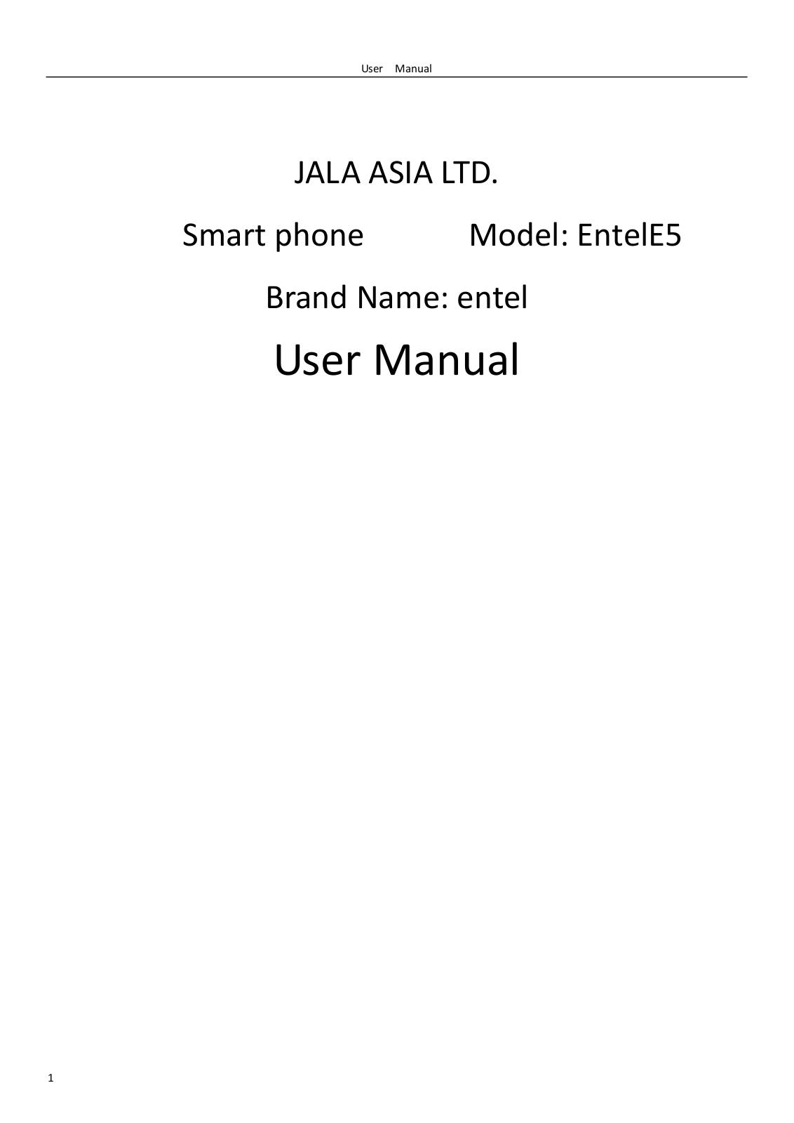 JALA ASIA ENTELE5 User Manual