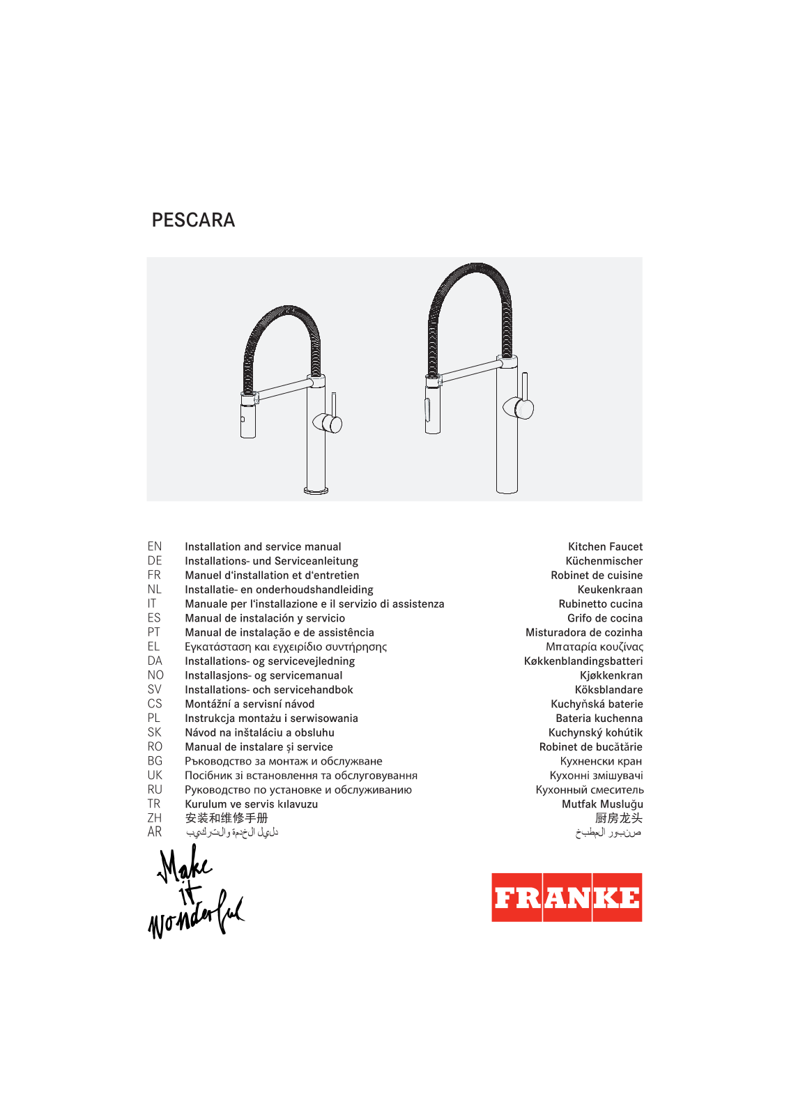 FRANKE PESCARA User guide - ManualMachine.com
