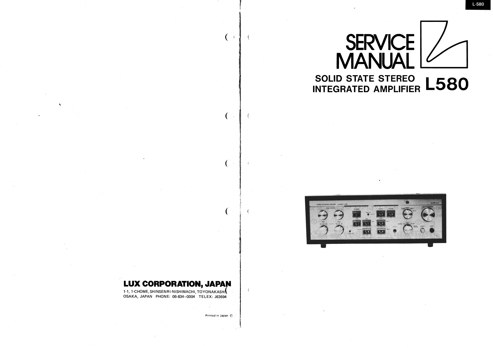 Luxman L-580 Service Manual