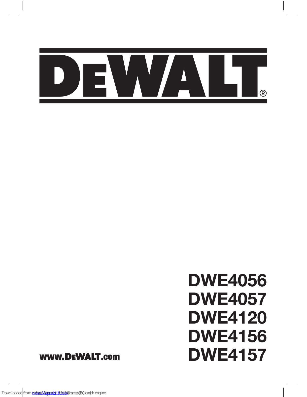 DeWalt DWE4056, DWE4057, DWE4120, DWE4156 Original Instructions Manual