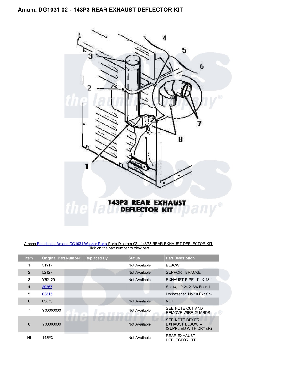 Amana DG1031 Parts Diagram