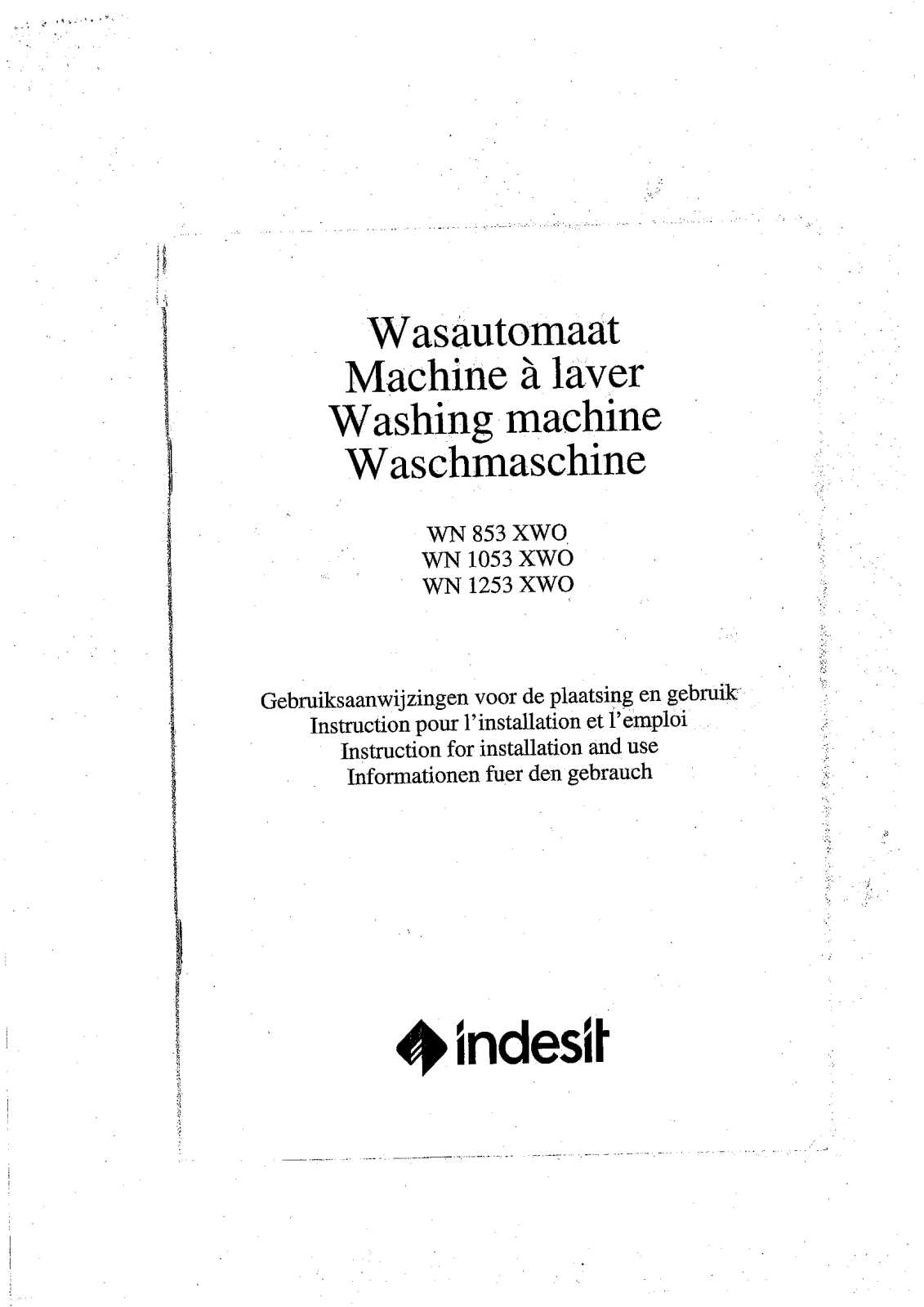 Indesit WN 1253 XWO User Manual