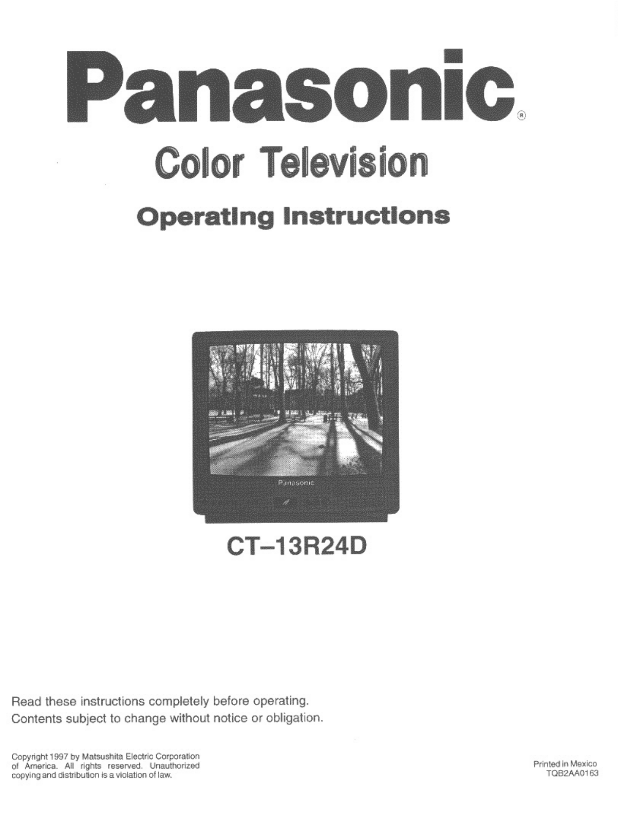 Panasonic CT-13R24DV User Manual