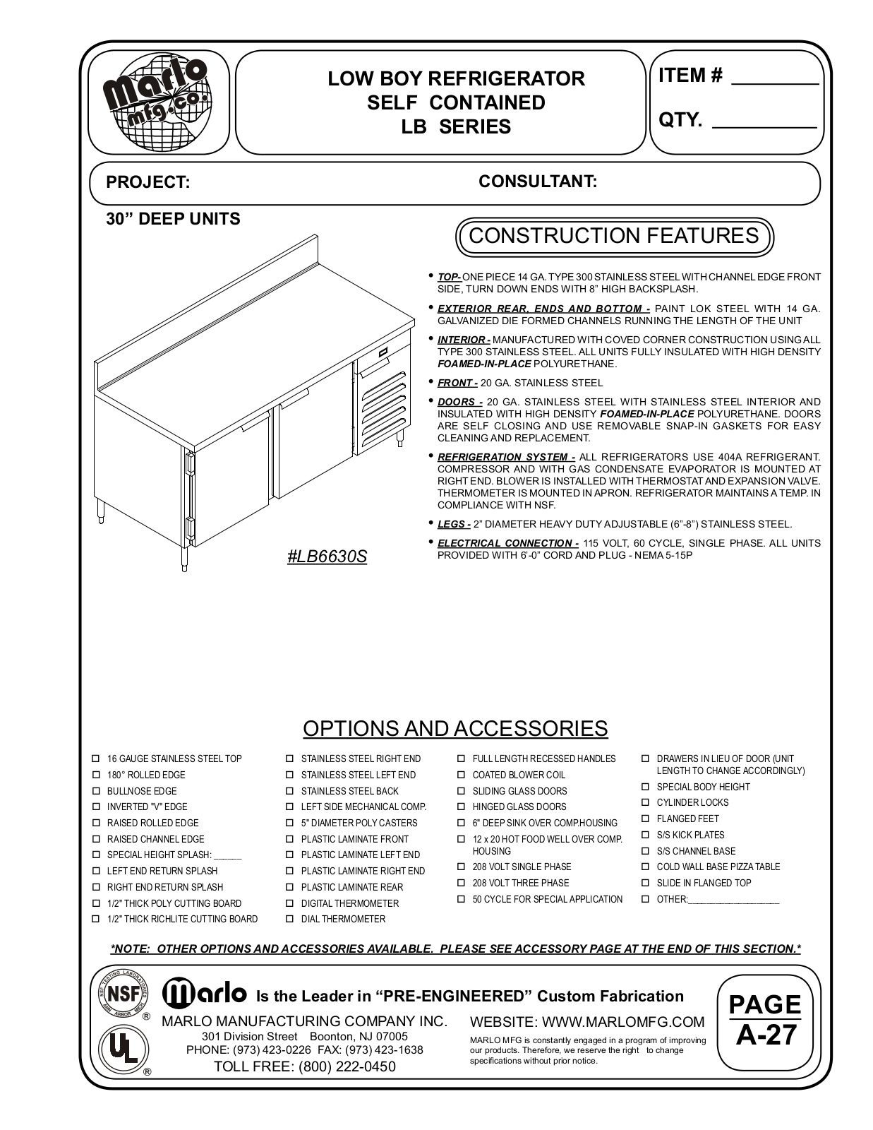 Marlo LB4030S User Manual