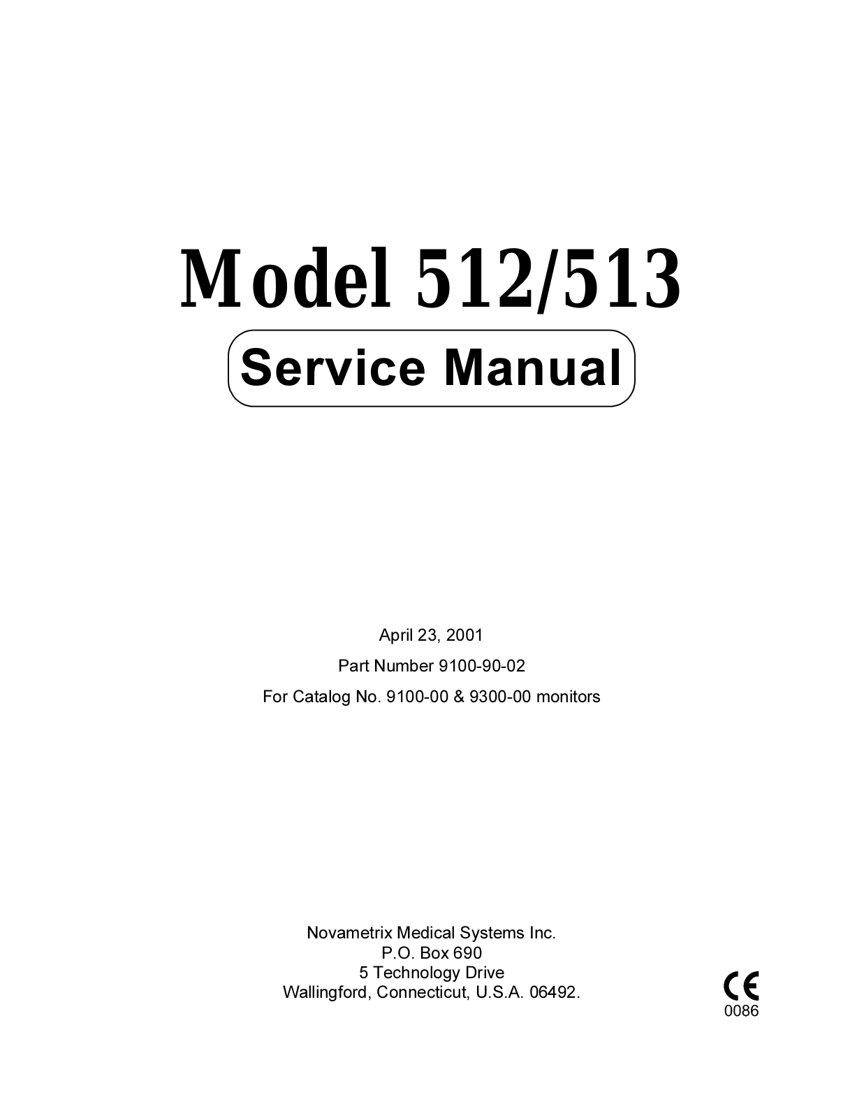 Novametrix 513, 512 Service Manual