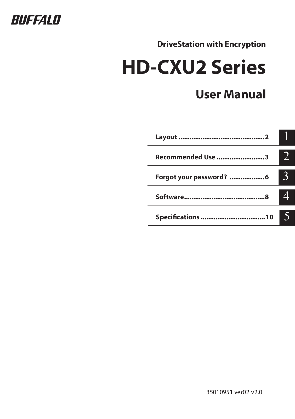 Buffalo HD-CX1.0TU2, HD-CX1.5TU2, HD-CX2.0TU2, HD-CX500U2, HD-CXU2 Series User Manual