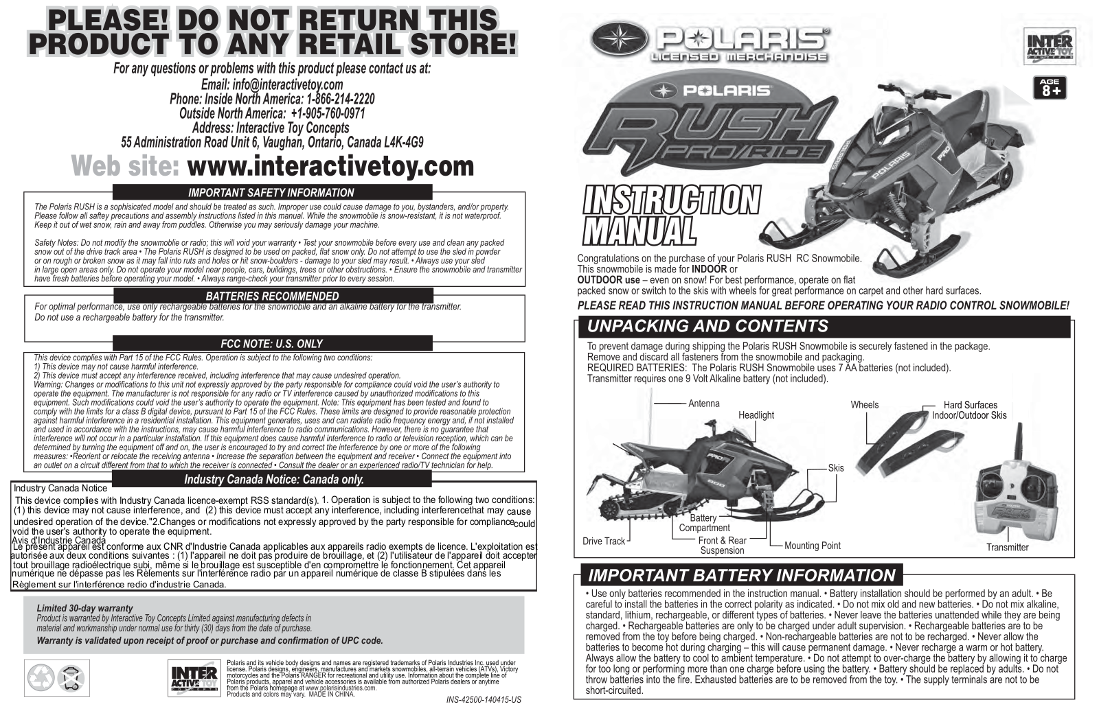 Interactive Toy Concepts 425XXTX User Manual - ManualMachine.com
