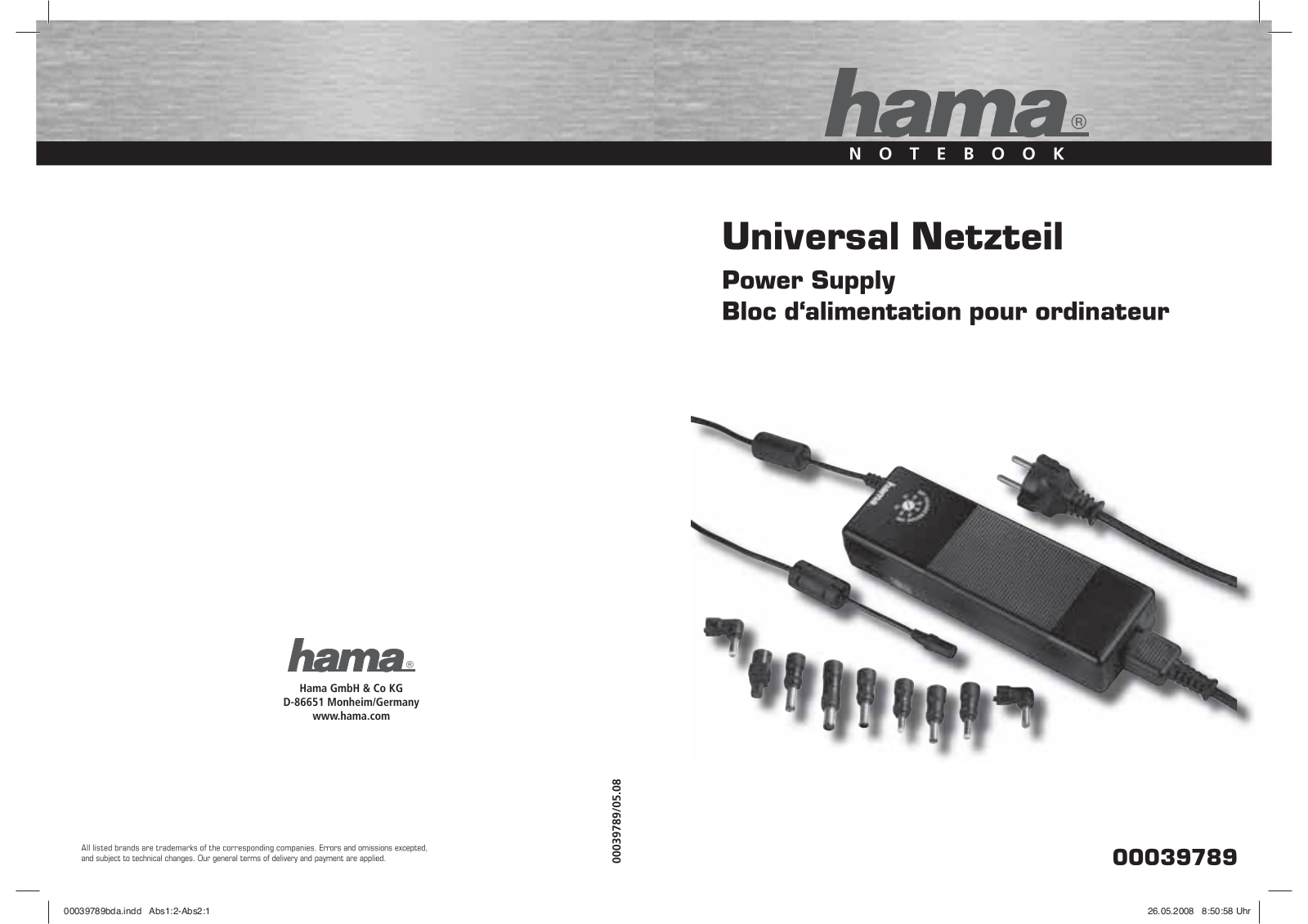 Hama 00039789 User manual