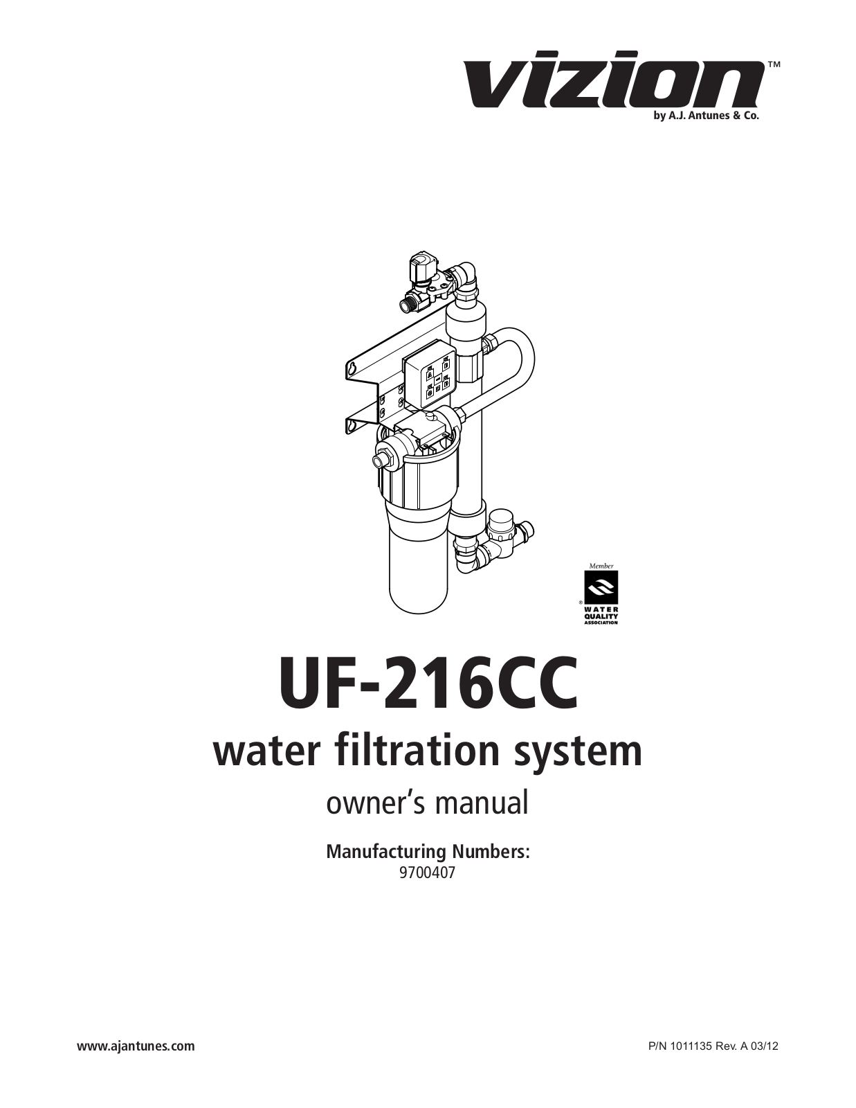 A.J. Antunes & Co UF-216CC 9700407 User Manual