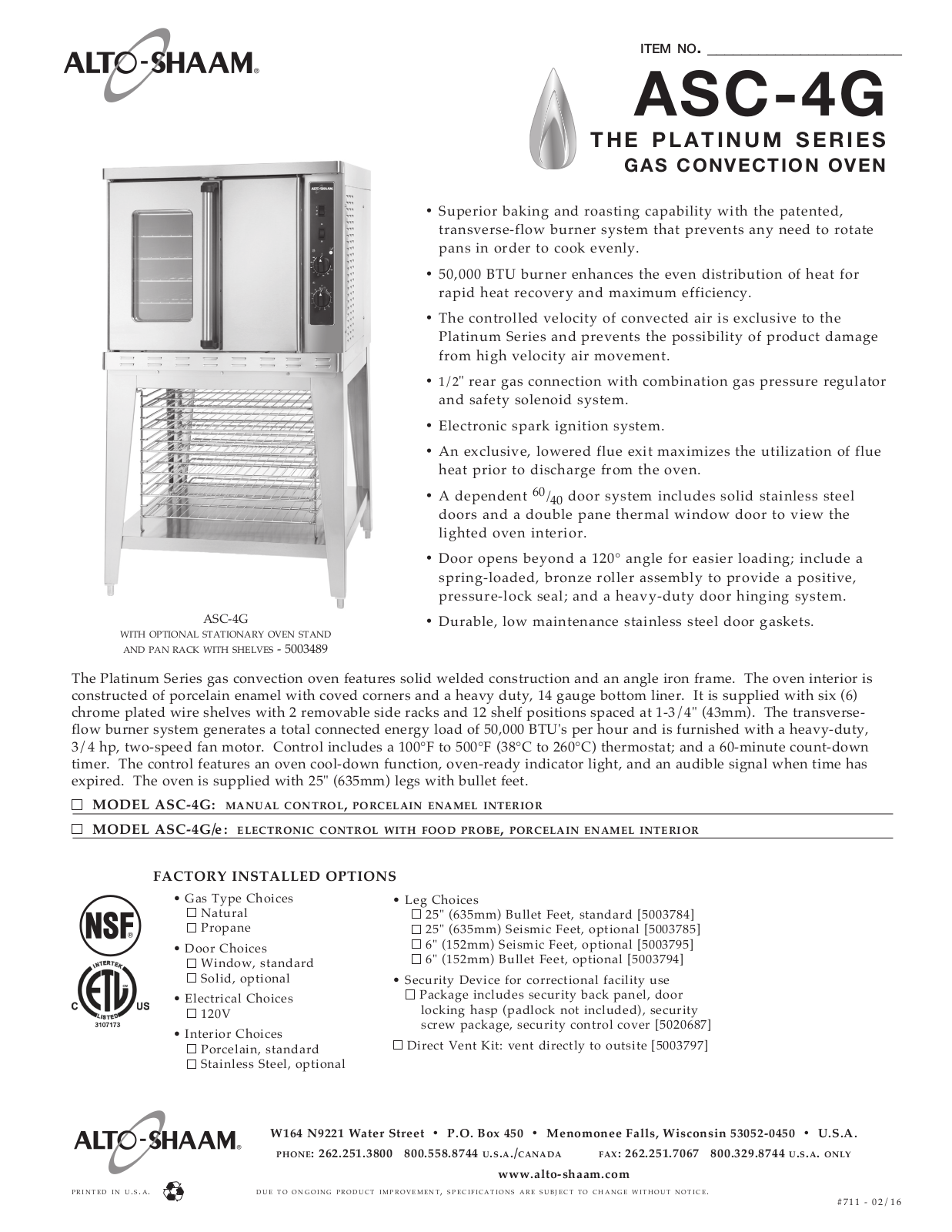 Alto Shaam ASC-4G-e User Manual