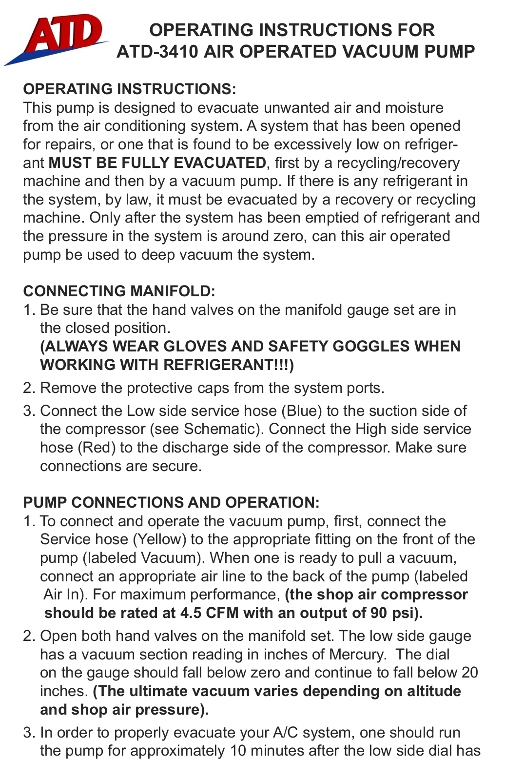 ATD Tools ATD-3410 User Manual