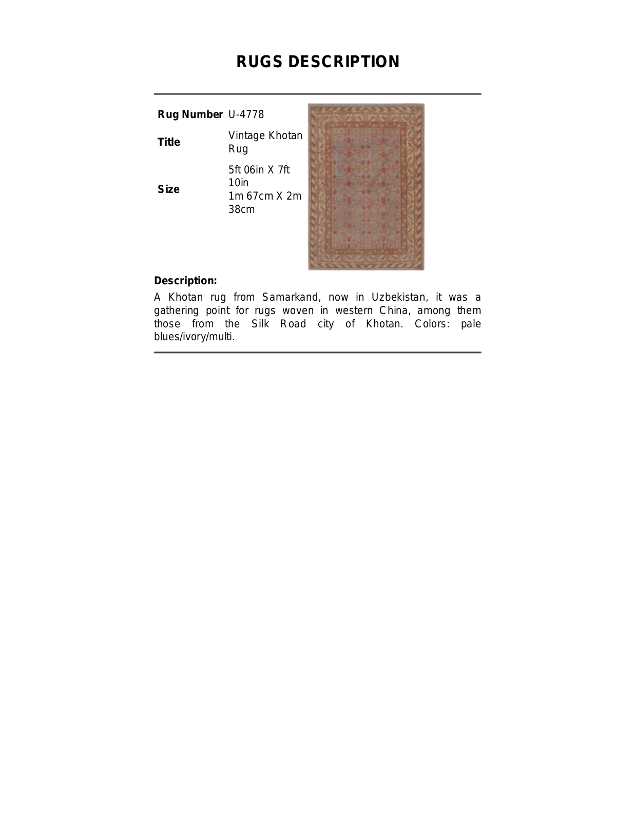 Lavender Oriental Carpets LOXC1918 Specifications - ManualMachine.com