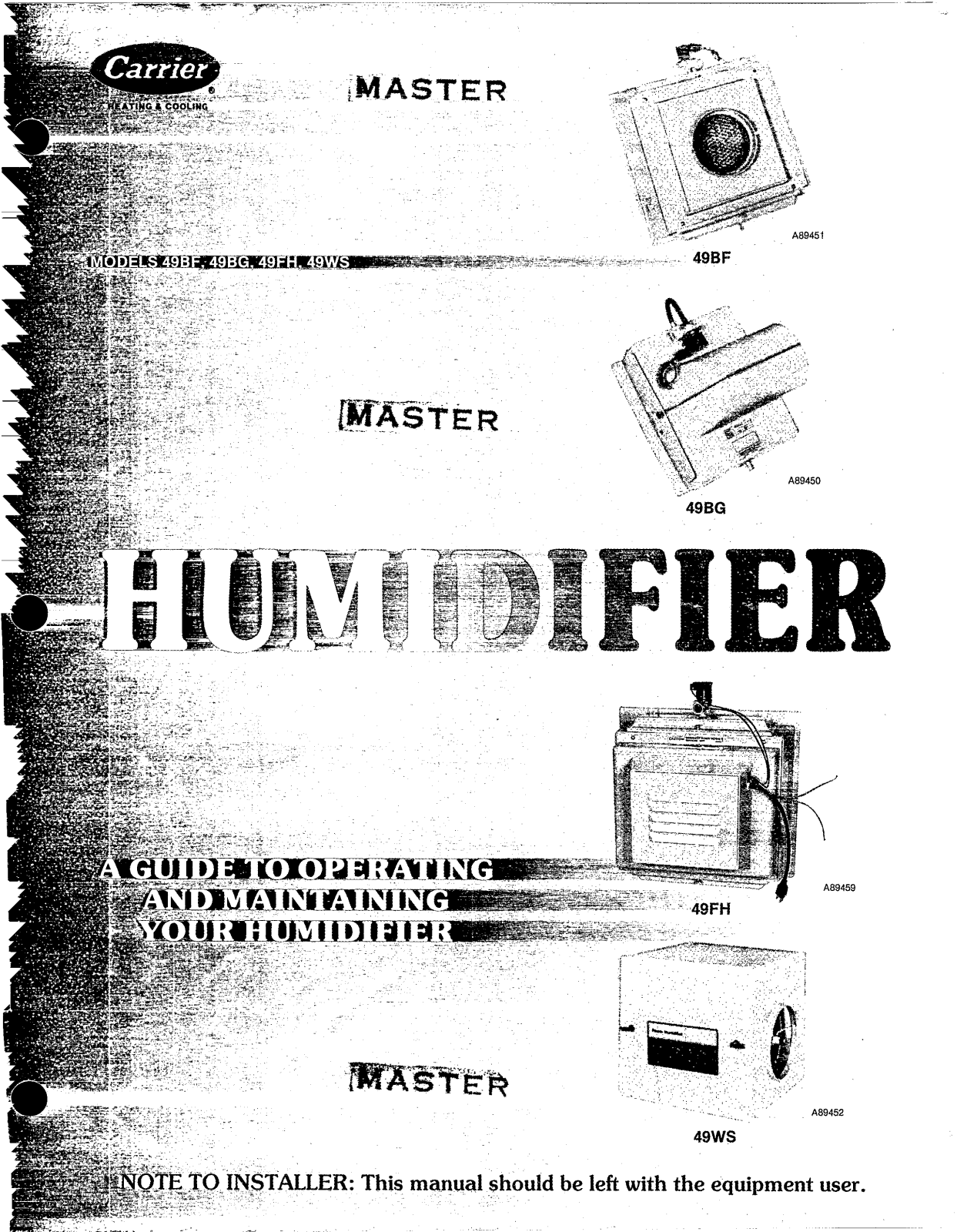 Carrier 49WS, 49BF, 49FH User Manual