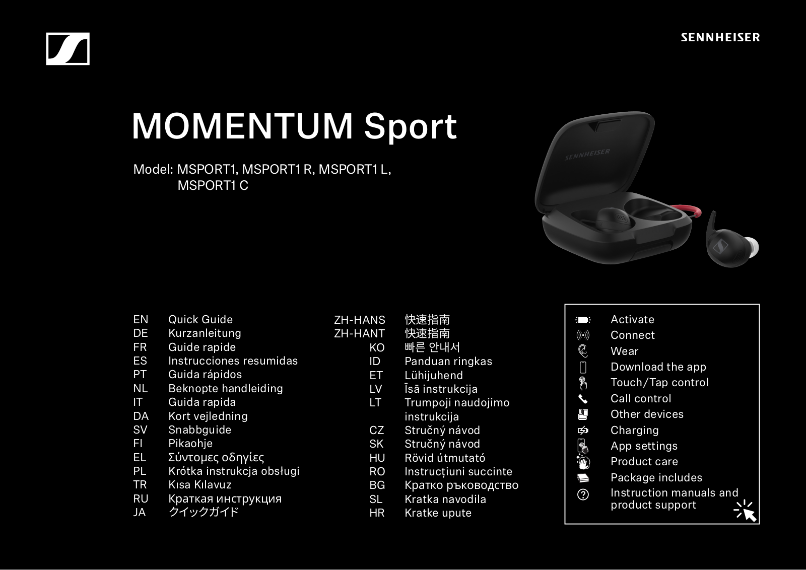 SENNHEISER MSPORT1, MSPORT1 R, MSPORT1 L, MSPORT1 C, MOMENTUM sport User guide - ManualMachine.com