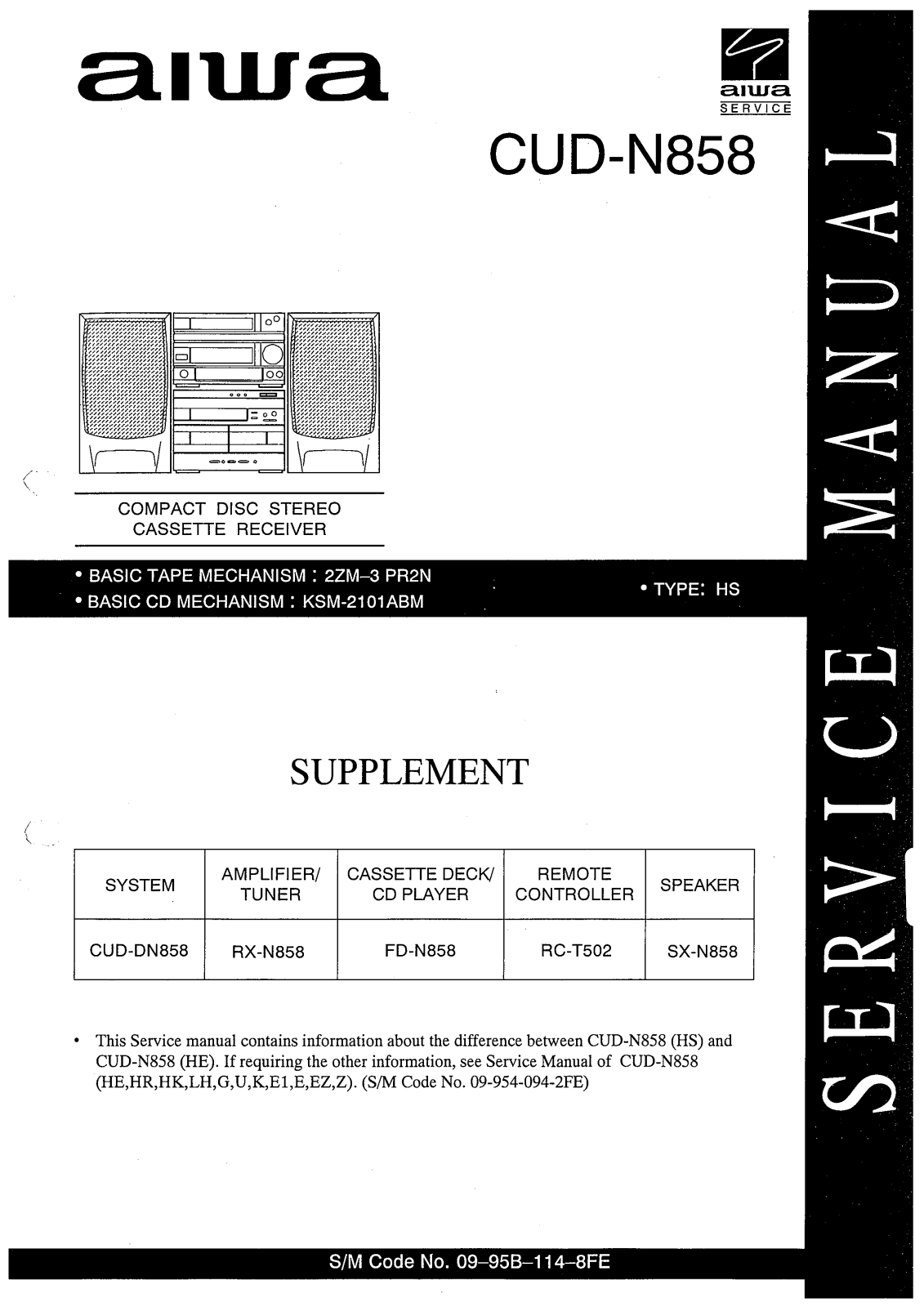 Aiwa CUD-N858 User Manual