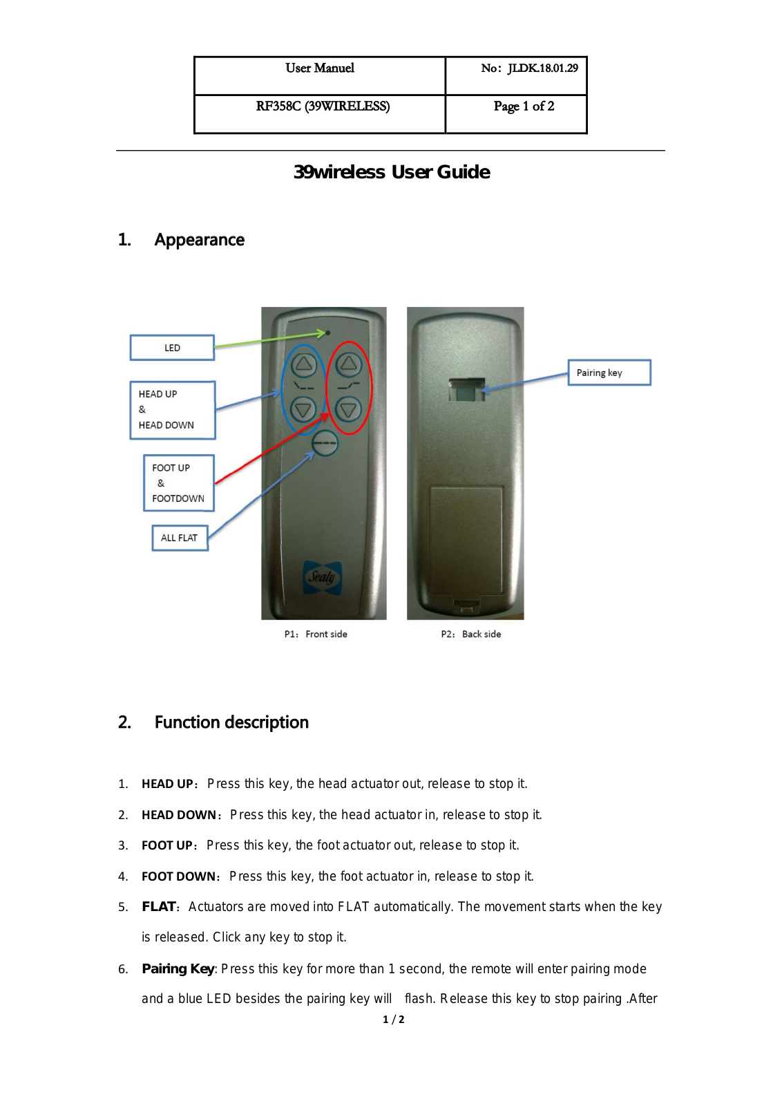 Keeson Technology RF358C Users Manual