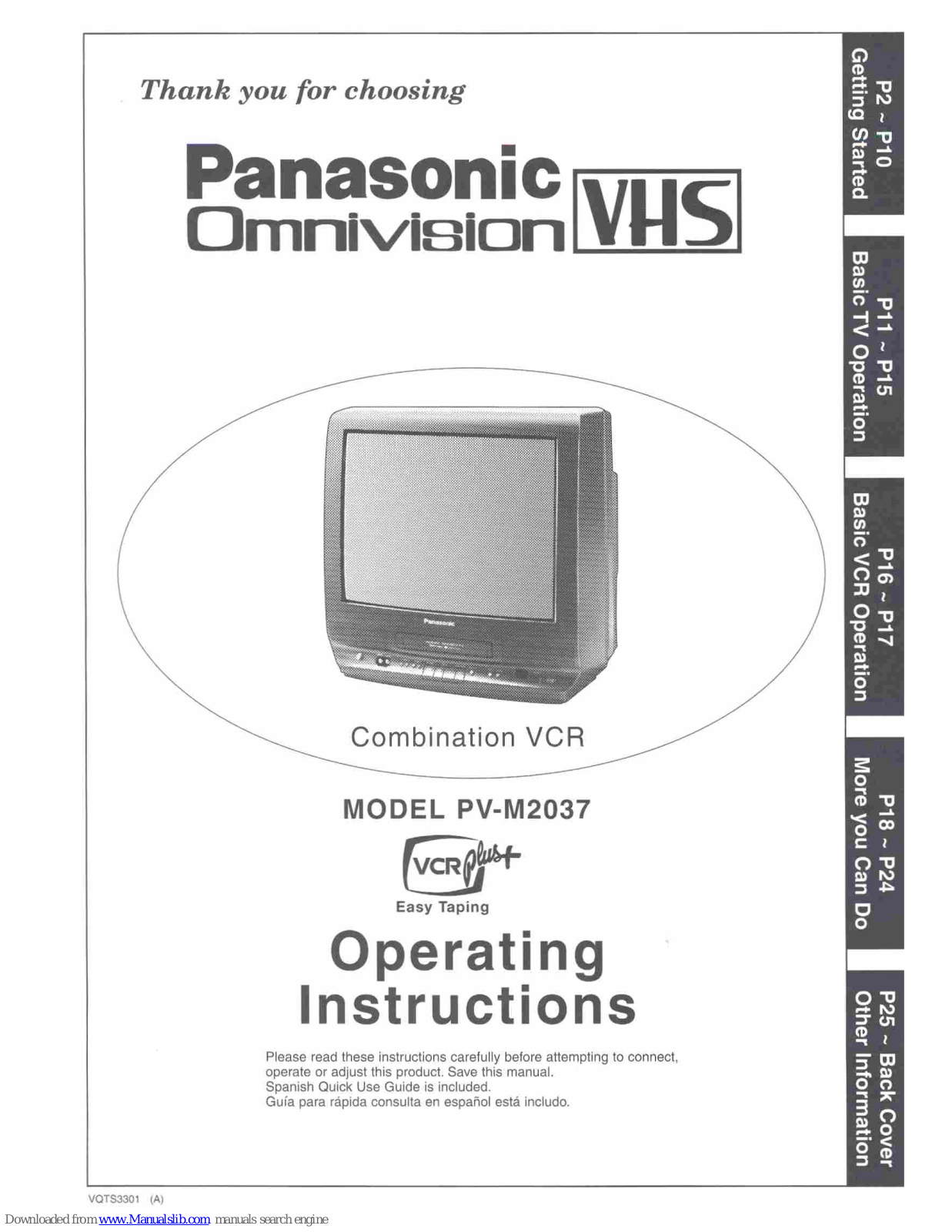 Panasonic OmniVision PV-M2037 User Manual