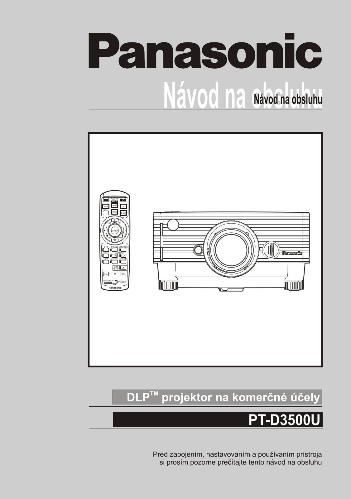 Panasonic PT-D3500U User Manual