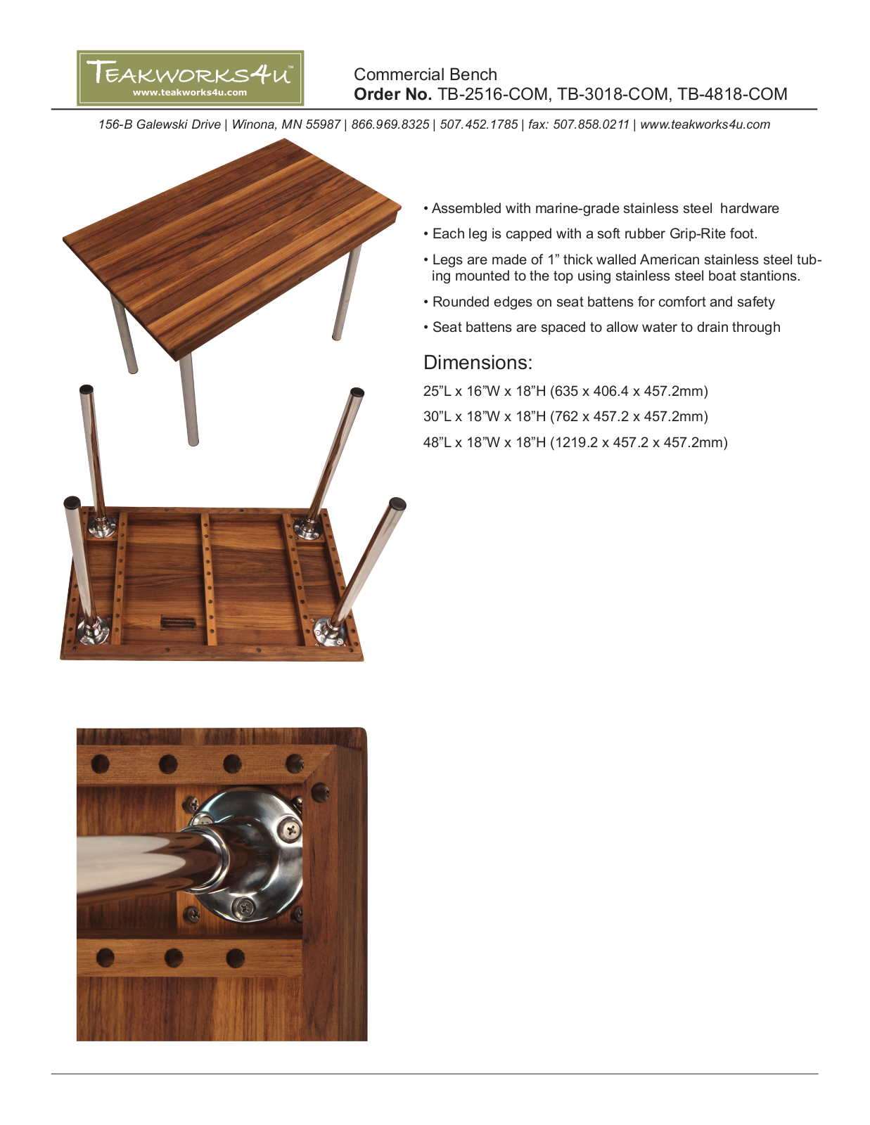 Teakworks4u TKV1059 Specifications - ManualMachine.com