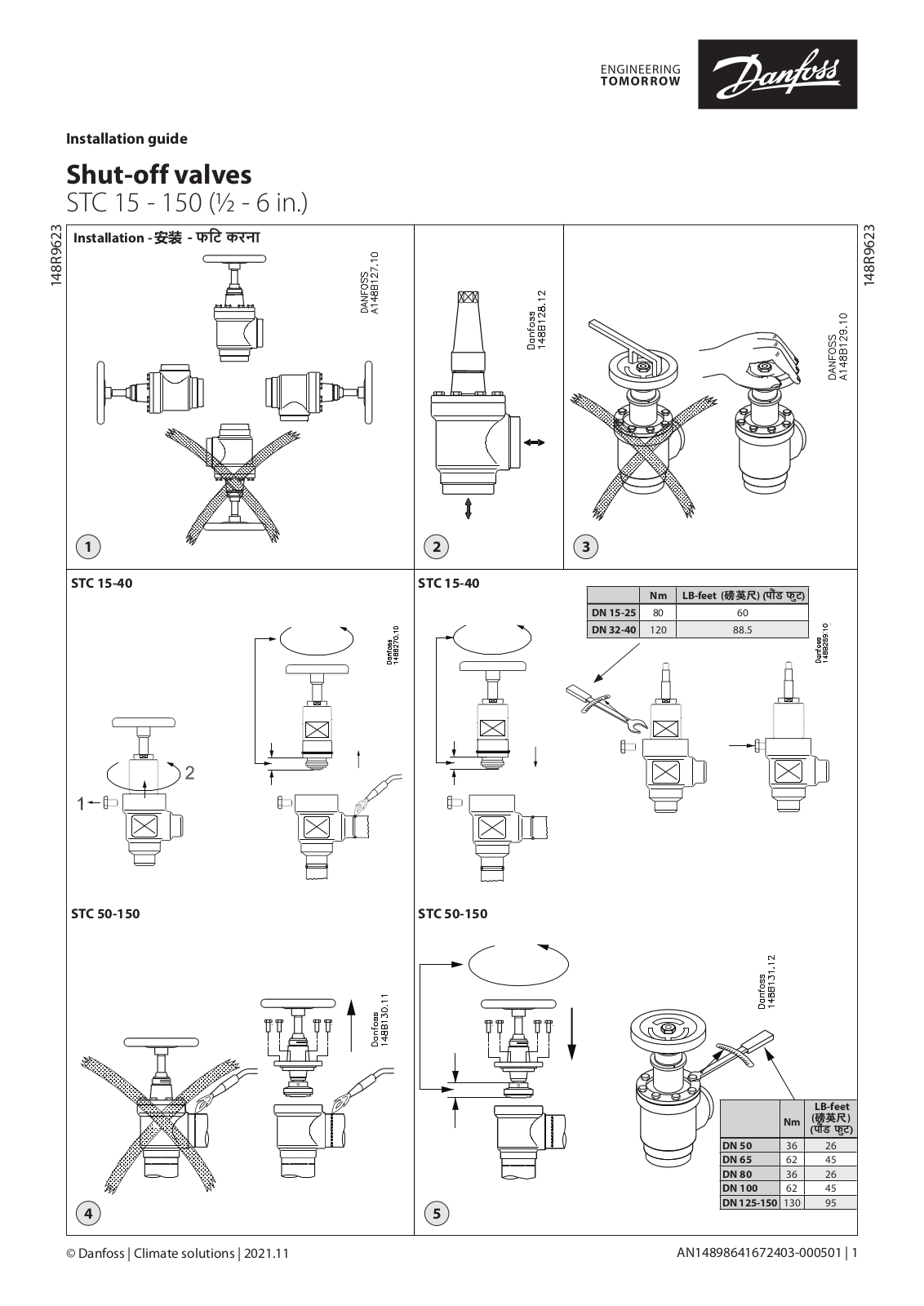 Danfoss STC 15-40, STC 50-150 Installation guide